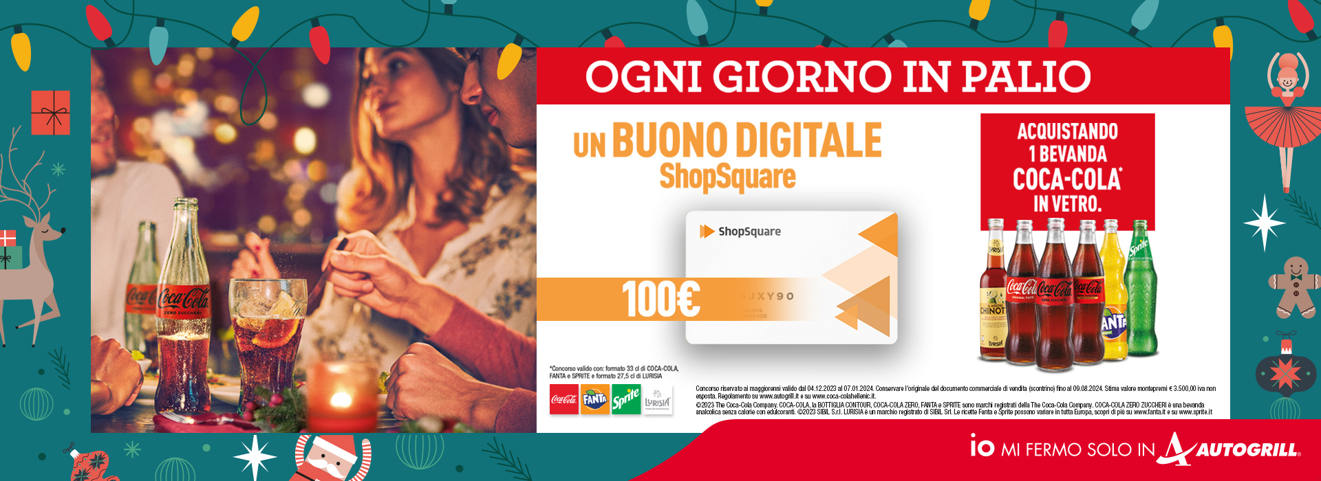 AUTOGRILL CIAO E LA FUCINA COCA , FANTA, SPRITE o LURISIA scade 07 gennaio 2024 Soldissimi